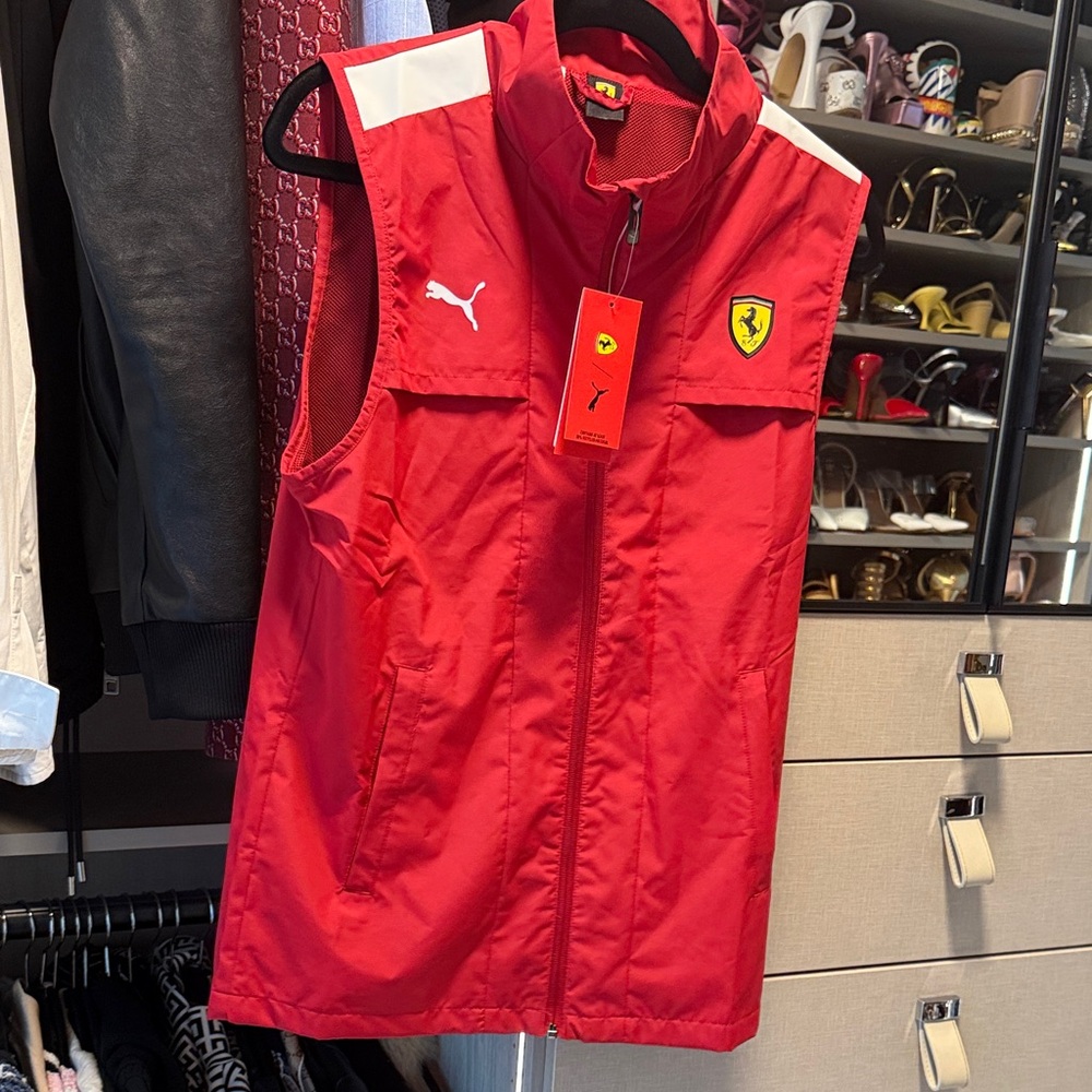 Red Vest with White Accents Ferrari inspired